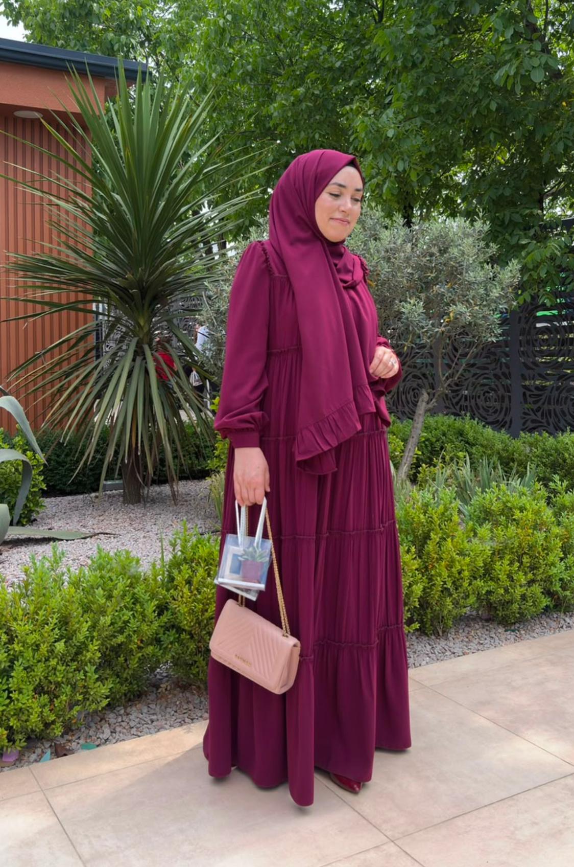 Hafsa Elbise Vişne - Görsel 3